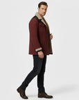 Helvano | Wildleder-Herrenjacke mit Lammfell und Kragen