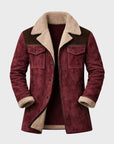 Helvano | Wildleder-Herrenjacke mit Lammfell und Kragen