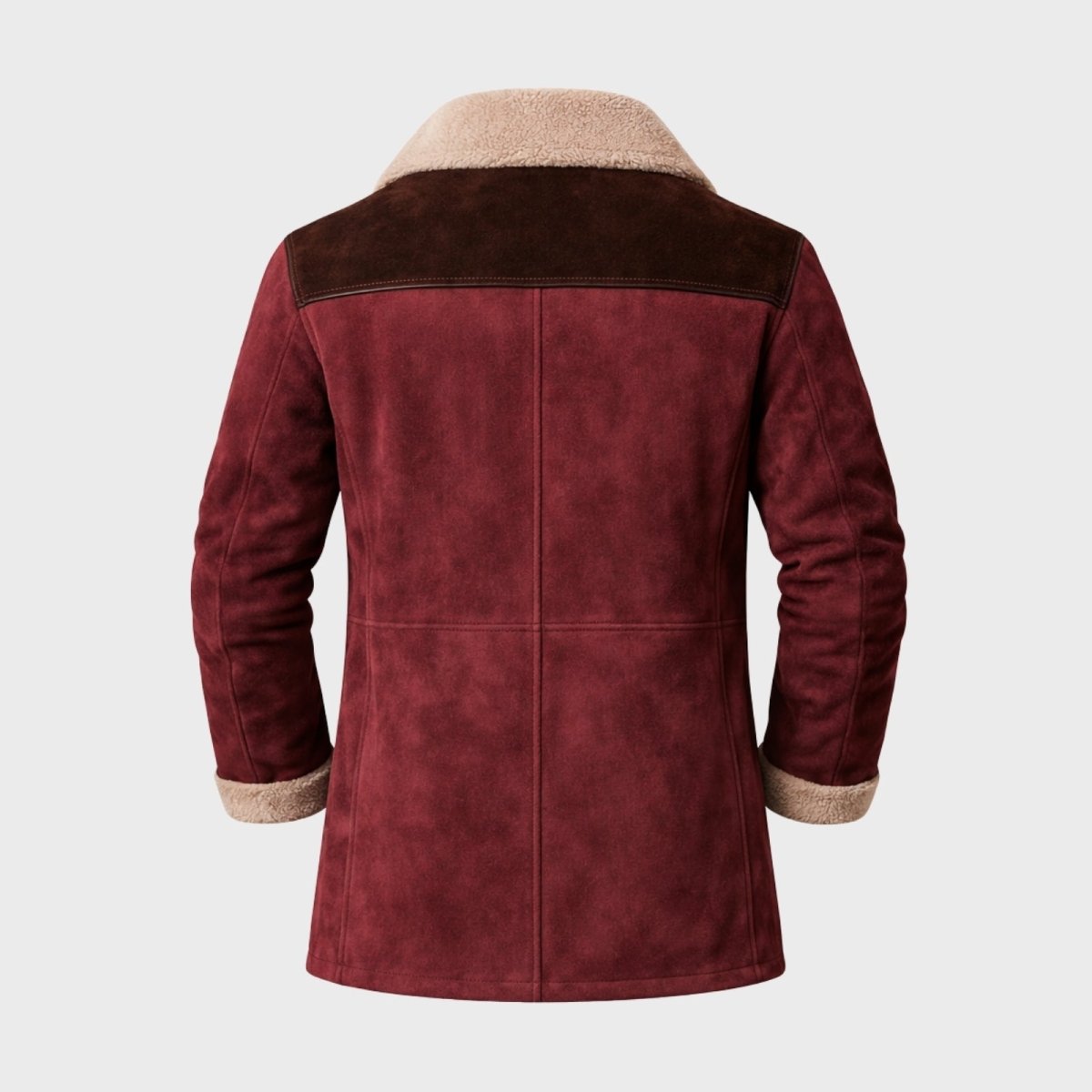 Helvano | Wildleder-Herrenjacke mit Lammfell und Kragen