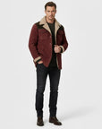 Helvano | Wildleder-Herrenjacke mit Lammfell und Kragen