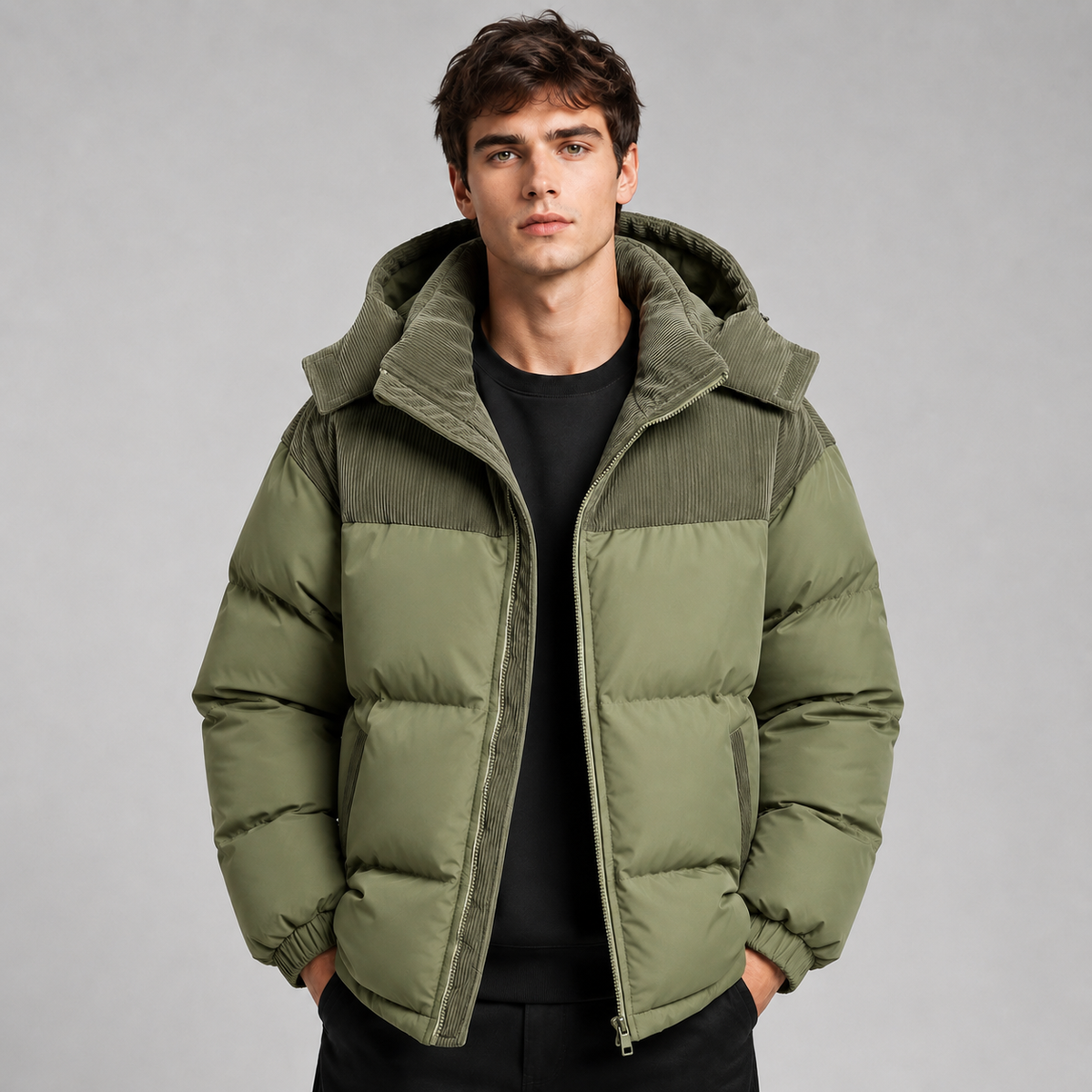 Helvano | Oversized Steppjacke mit Kapuze für Herren