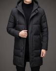 Helvano | Lange Steppjacke mit Kapuze für Herren