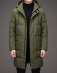 Helvano | Lange Steppjacke mit Kapuze für Herren