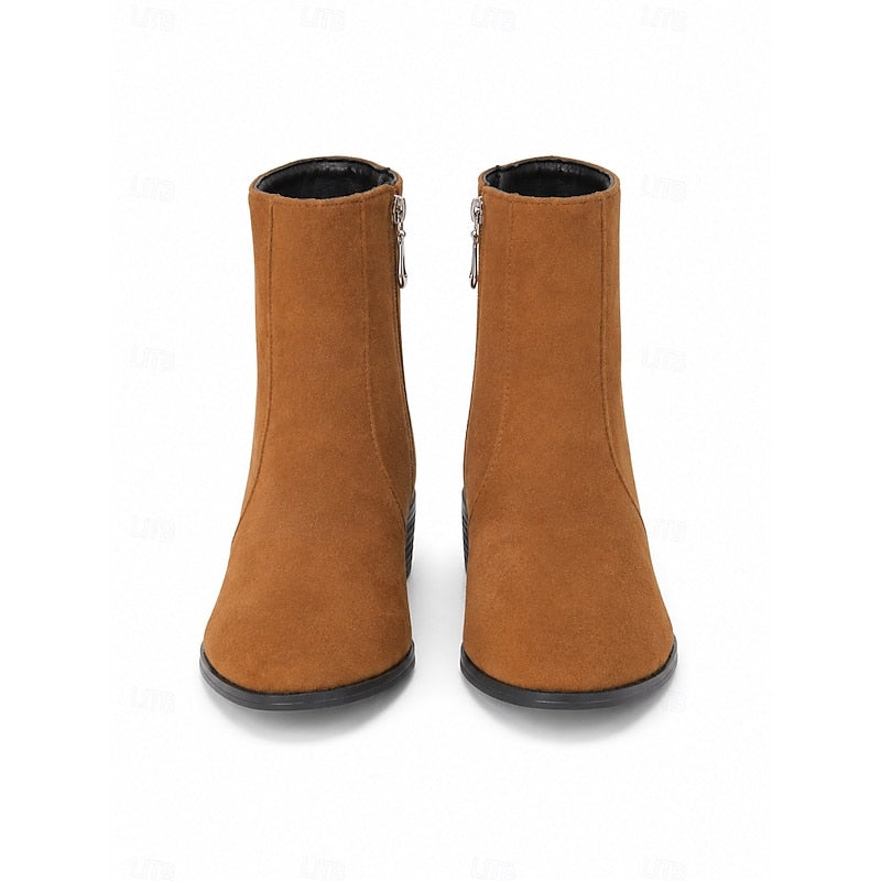 Helvano | Damen Stiefeletten mit Blockabsatz und Seitenreissverschluss