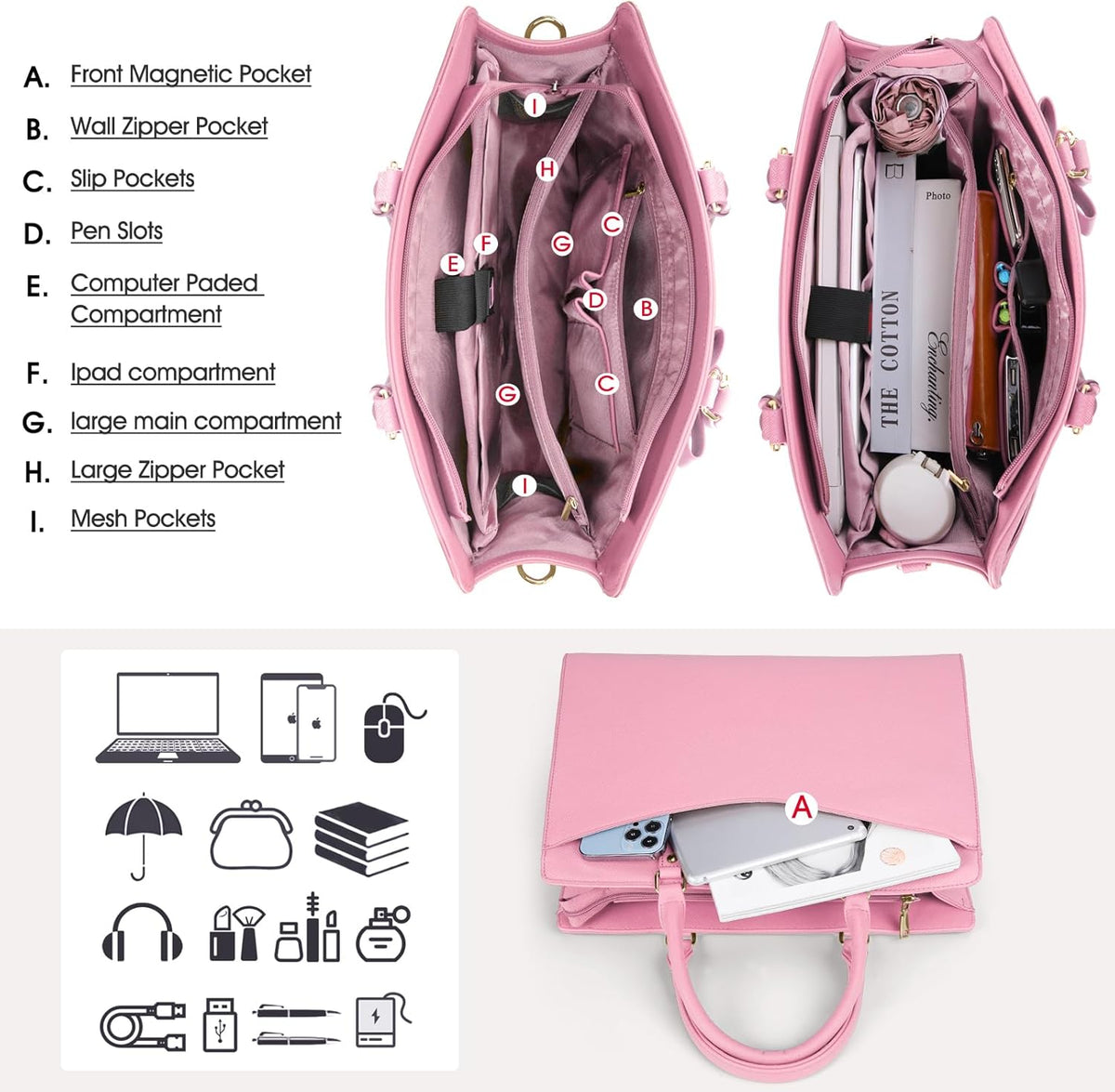 Helvano | Laptoptasche aus PU-Leder für Damen