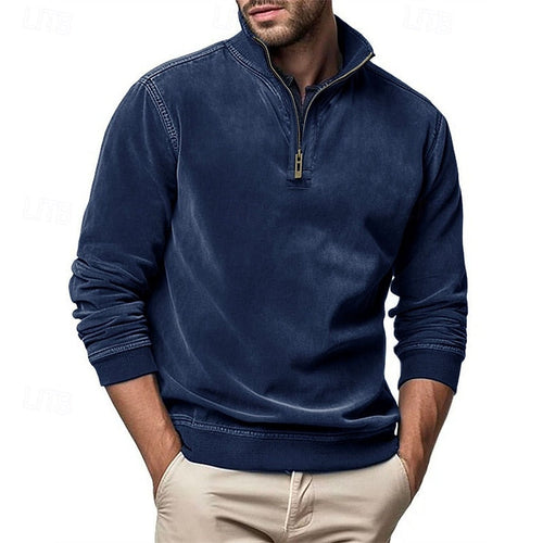 Helvano | Troyer-Sweatshirt mit Stehkragen für Herren