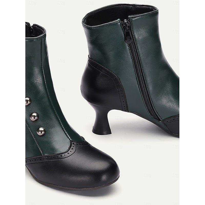 Helvano | Vintage Stiefeletten mit Knöpfen für Damen
