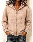 Helvano | Strukturierter Zip-Hoodie für Damen