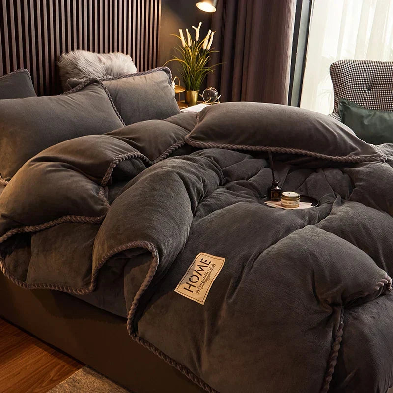 Helvano | Fleece-Bettwäscheset in Samtoptik