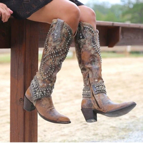 Helvano | Cowboystiefel mit Absatz für Damen