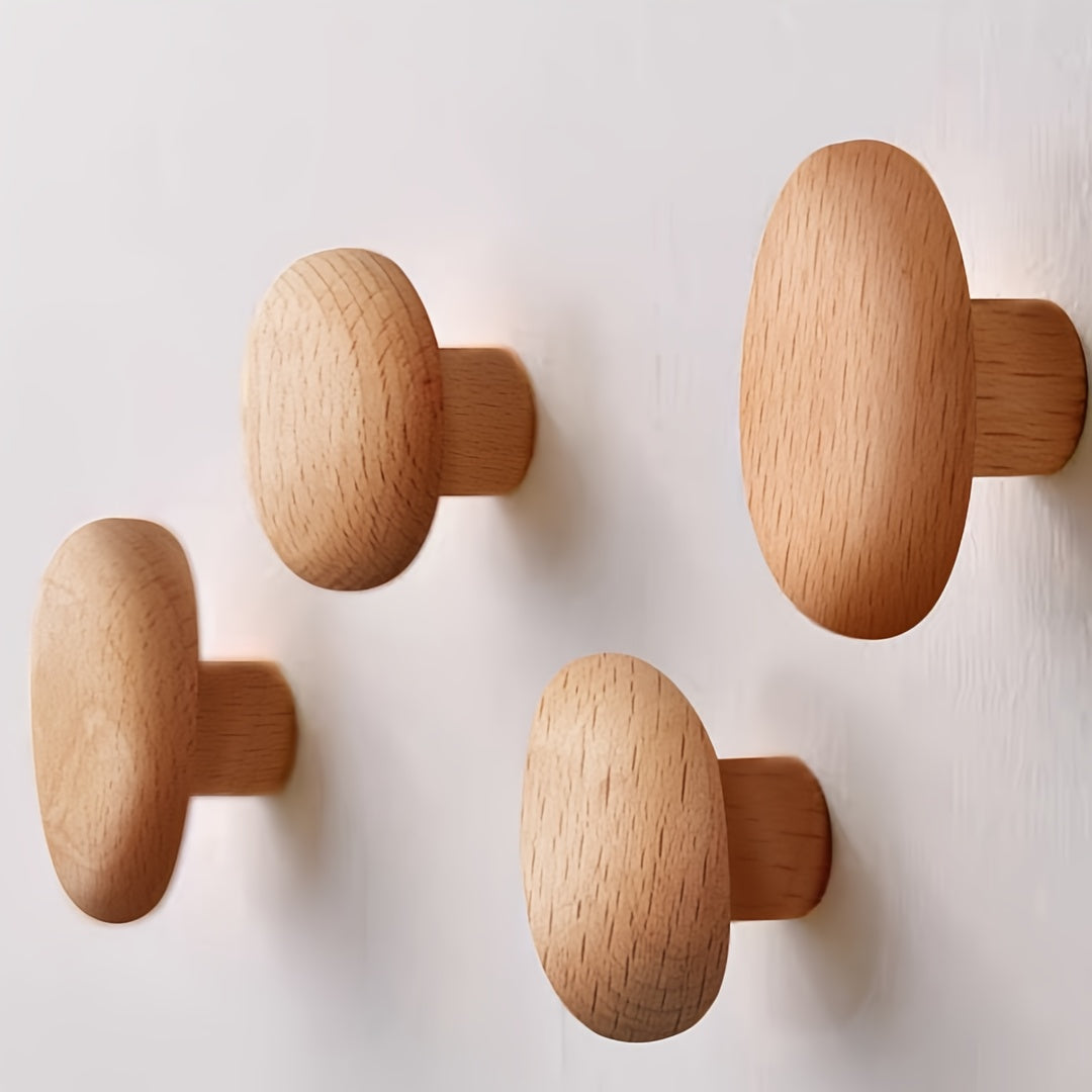 Helvano | Runde Wandhaken aus Holz im 2er-Set