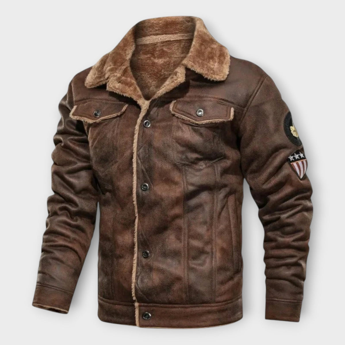 Helvano | Lederjacke mit Fleecefutter für Herren