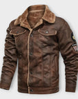 Helvano | Lederjacke mit Fleecefutter für Herren