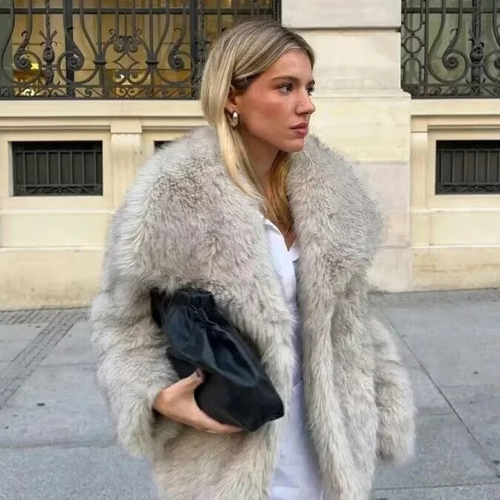 Helvano | Warmer Kunstpelzmantel für Damen
