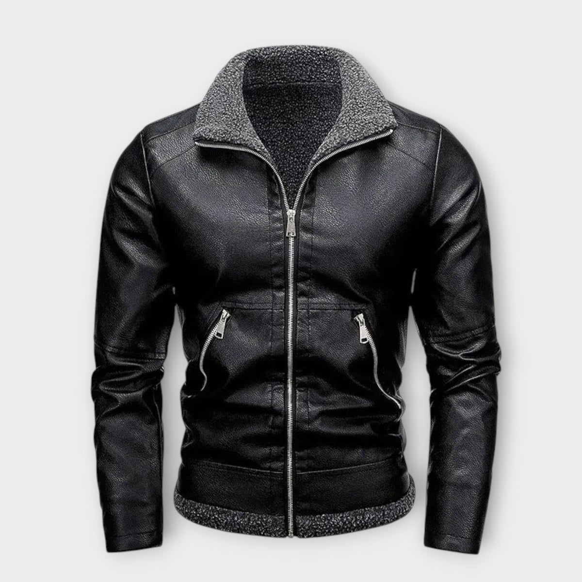 Helvano | Herren Lederjacke mit Fleece-Futter