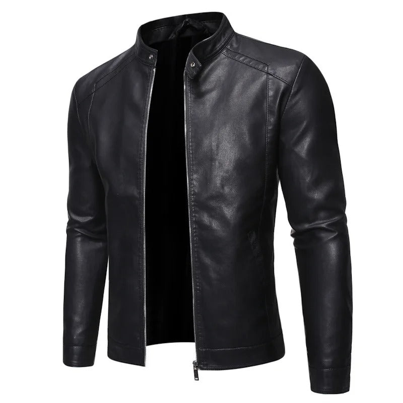 Helvano | Lederjacke mit Stehkragen für Herren