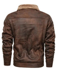 Helvano | Herren Lederjacke mit Fleecefutter in Schwarz