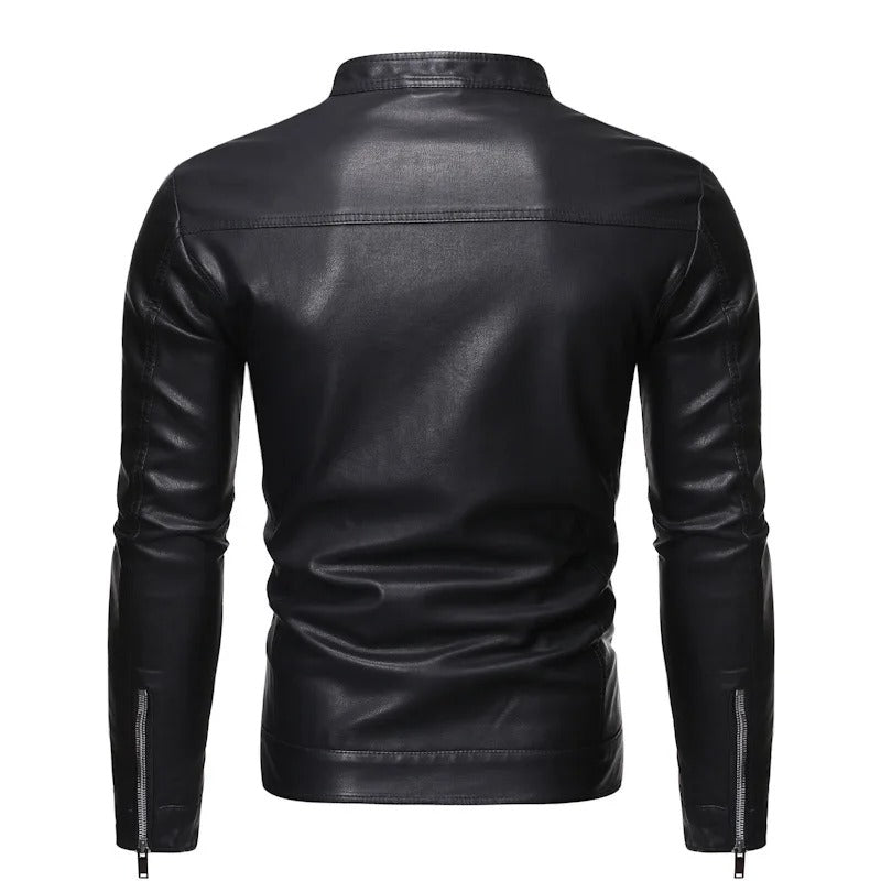 Helvano | Lederjacke mit Stehkragen für Herren