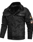 Helvano | Herren Lederjacke mit Fleecefutter in Schwarz