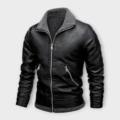 Helvano | Herren Lederjacke mit Fleece-Futter