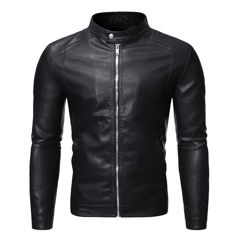 Helvano | Lederjacke mit Stehkragen für Herren