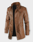 Helvano | Lange Bikerjacke aus Leder für Herren