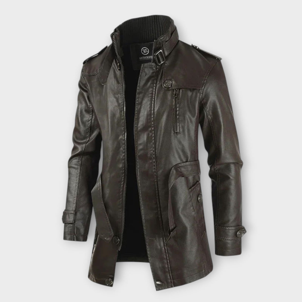 Helvano | Lange Bikerjacke aus Leder für Herren