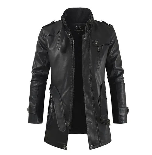 Helvano | Lange Bikerjacke aus Leder für Herren