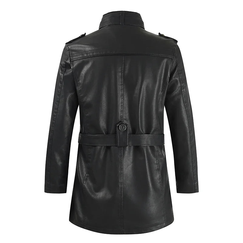 Helvano | Lange Bikerjacke aus Leder für Herren