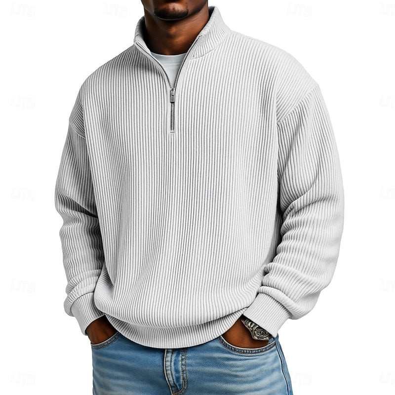 Helvano | Gerippter Troyer-Pullover für Herren
