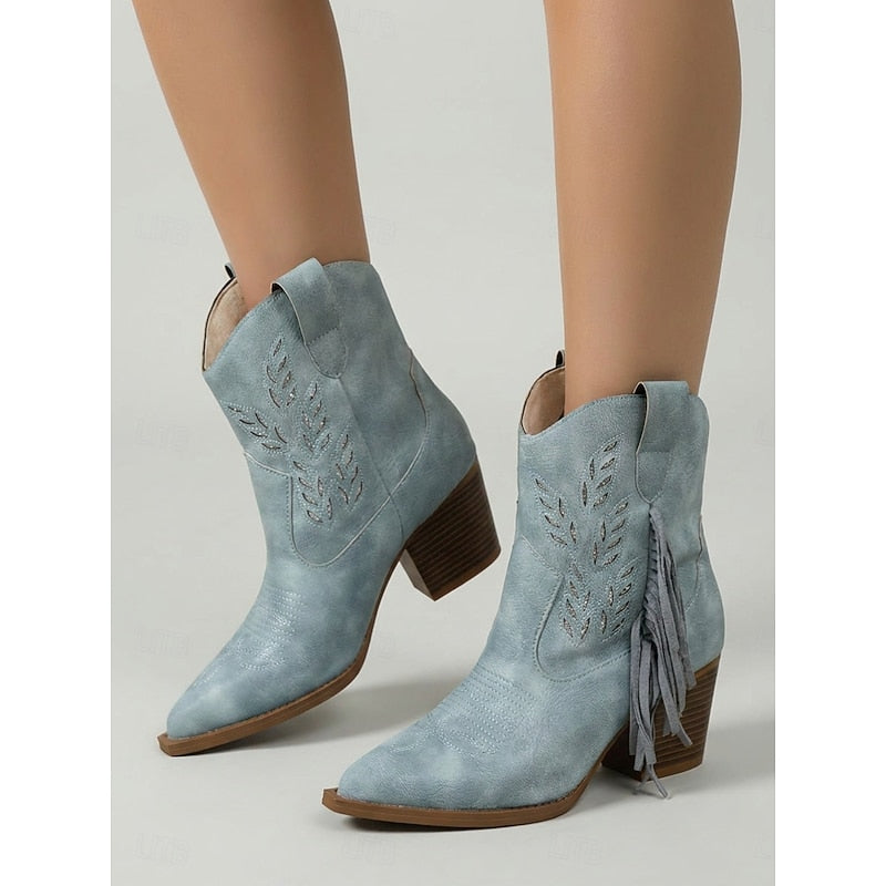 Helvano | Western-Stiefeletten mit Fransen für Damen
