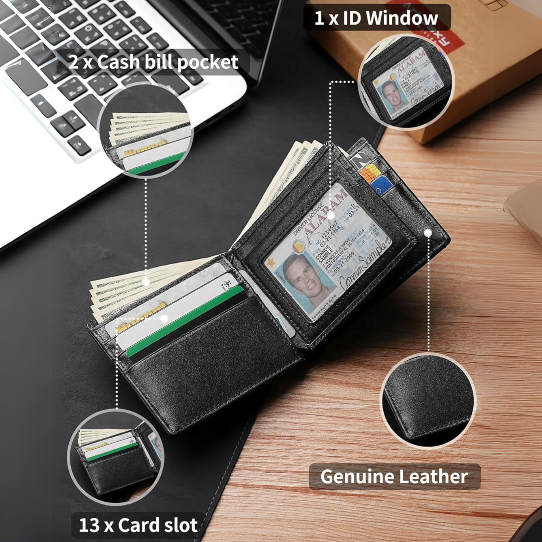 Helvano | Bifold-Portemonnaie aus Leder mit RFID-Schutz für Herren