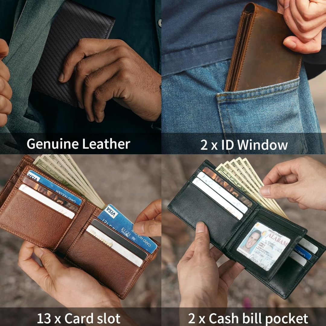 Helvano | Bifold-Portemonnaie aus Leder mit RFID-Schutz für Herren