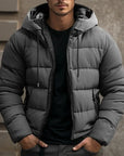 Helvano | Herren Pufferjacke mit Kapuze in Schwarz