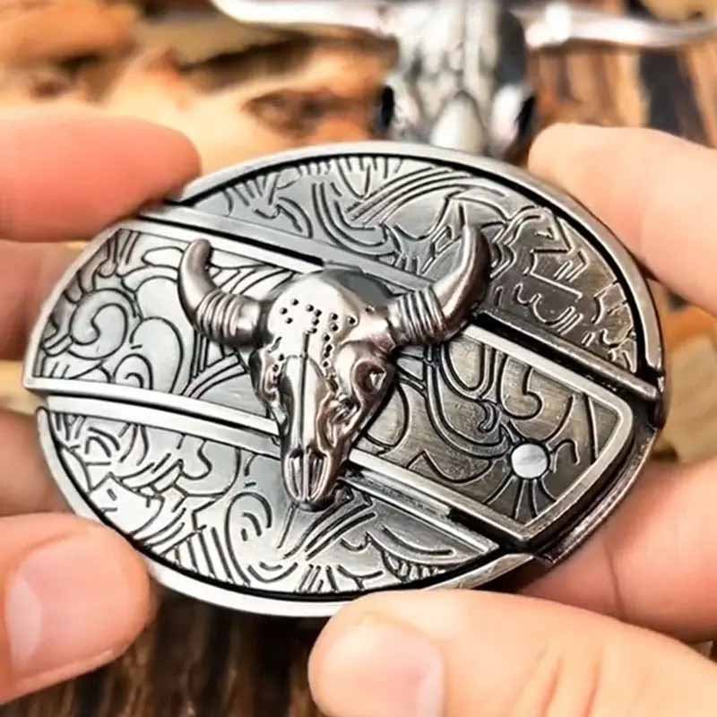 Helvano | Ovale Gürtelschnalle aus Metall für Herren