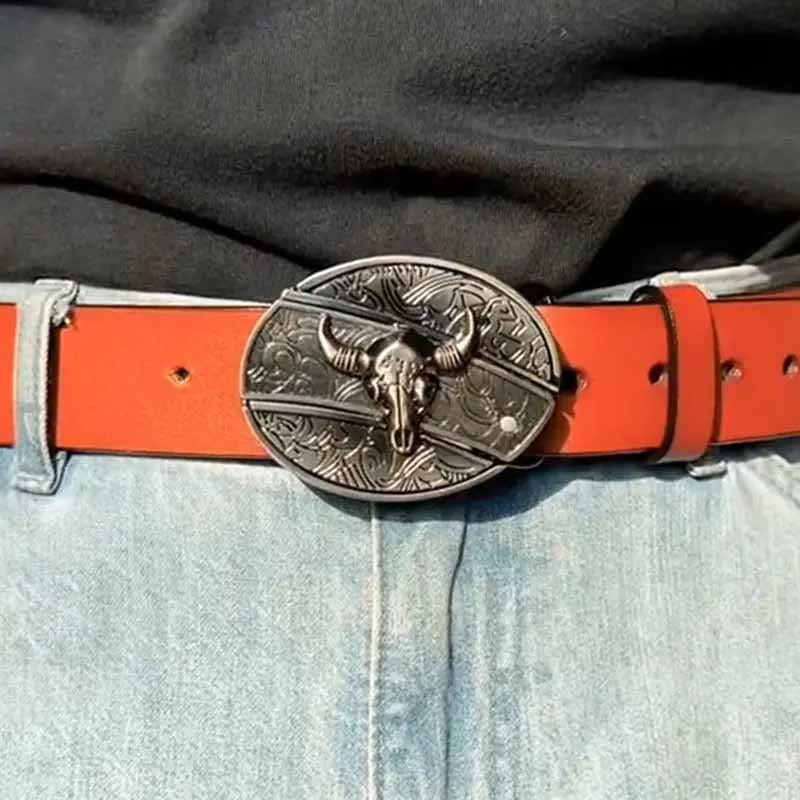 Helvano | Ovale Gürtelschnalle aus Metall für Herren