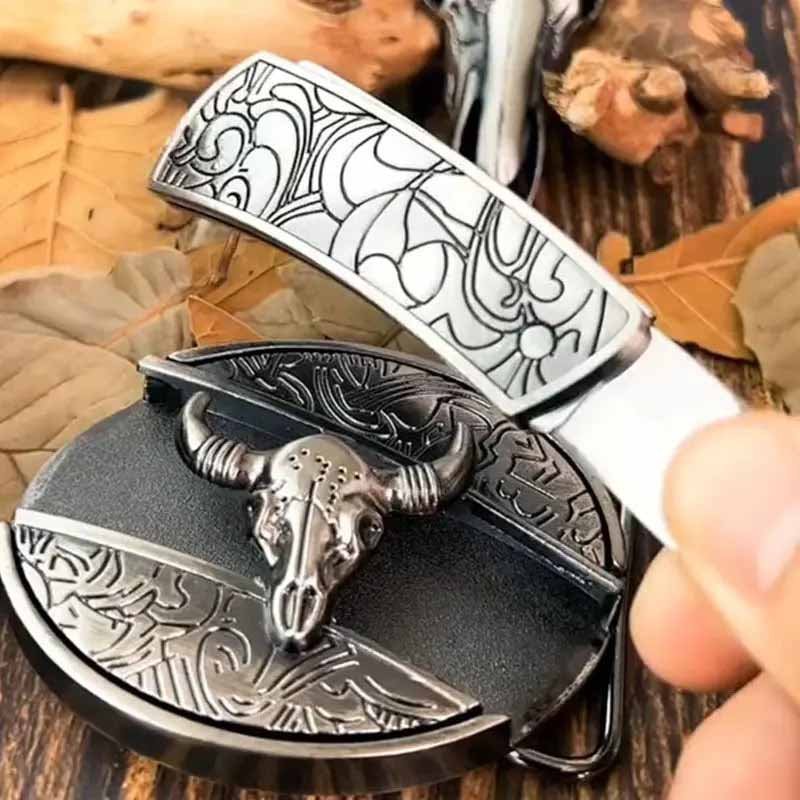 Helvano | Ovale Gürtelschnalle aus Metall für Herren