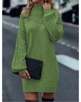 Helvano | Cold-Shoulder Rollkragen-Strickkleid für Damen