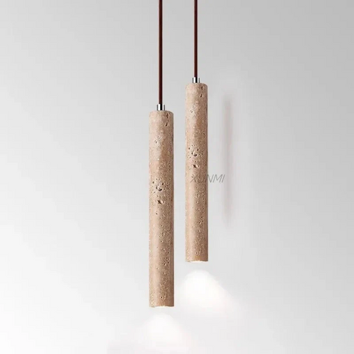 Helvano | Travertin LED-Kronleuchter im Wabi-Sabi-Stil