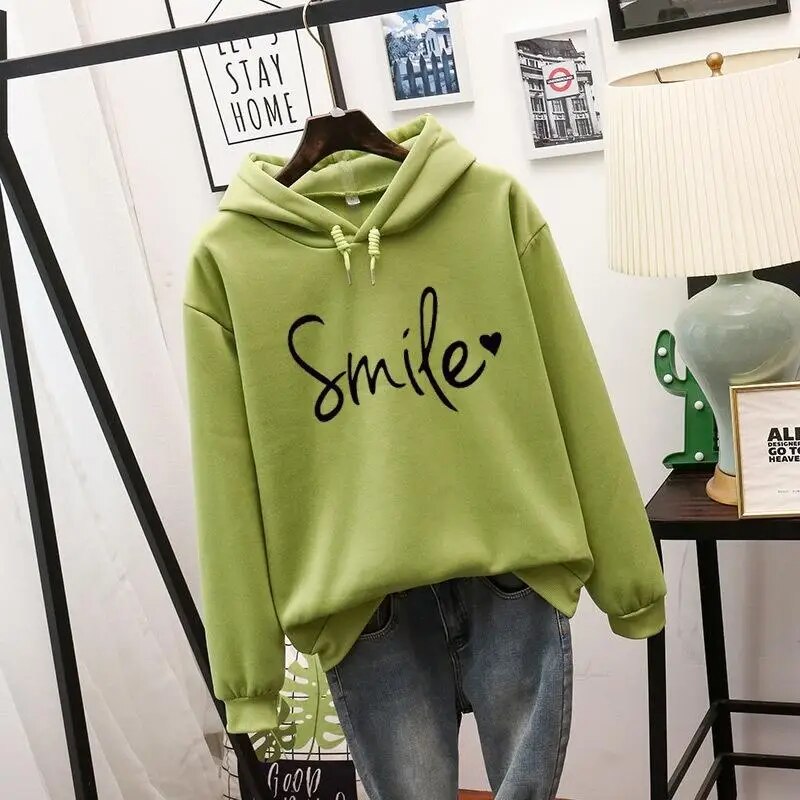 Helvano | Damen Kapuzenpullover mit Smiley-Print