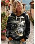 Helvano | Halloween Hoodie mit Totenkopf-Print