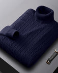 Helvano | Zopfstrick-Rollkragenpullover für Herren