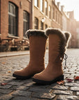 Helvano | Kniehohe Winterstiefel mit Plüschrand für Damen