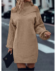 Helvano | Cold-Shoulder Rollkragen-Strickkleid für Damen