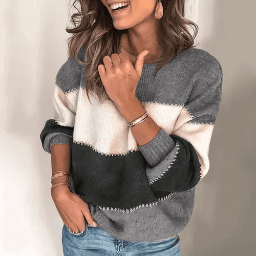Helvano | Lockerer gestreifter Pullover für Damen