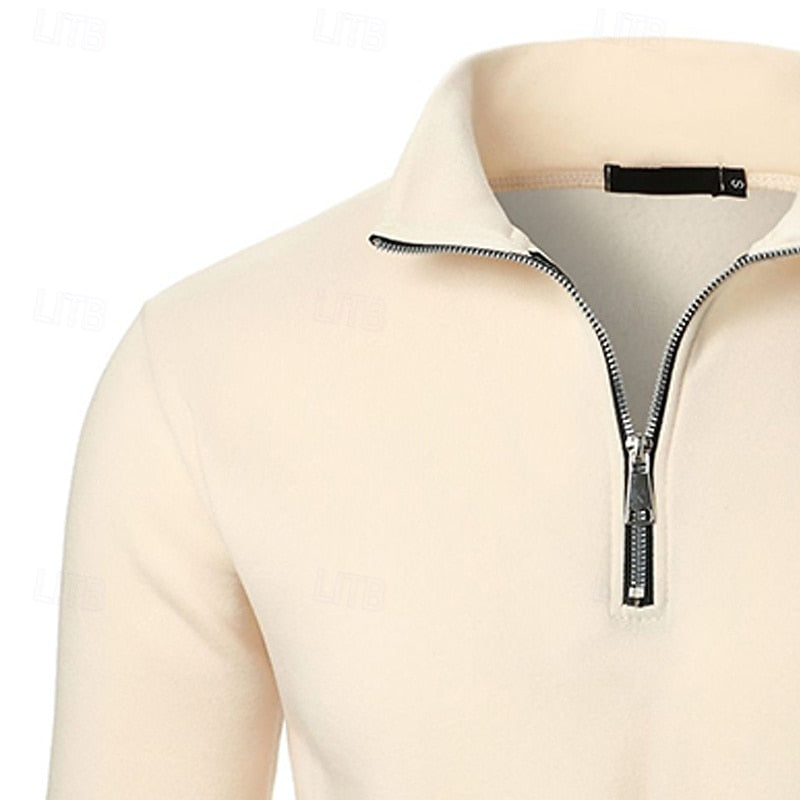 Helvano | Herren Pullover mit Stehkragen und Viertelreissverschluss