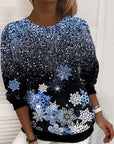 Helvano | Glitzer-Weihnachtssweatshirt aus Strick für Damen