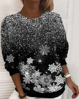 Helvano | Glitzer-Weihnachtssweatshirt aus Strick für Damen