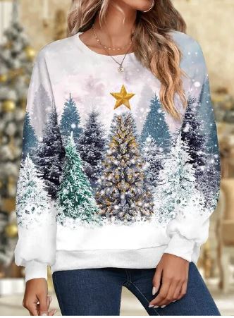 Helvano | Glitzer-Weihnachtssweatshirt aus Strick für Damen