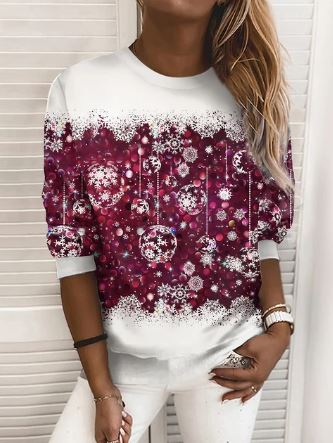 Helvano | Glitzer-Weihnachtssweatshirt aus Strick für Damen